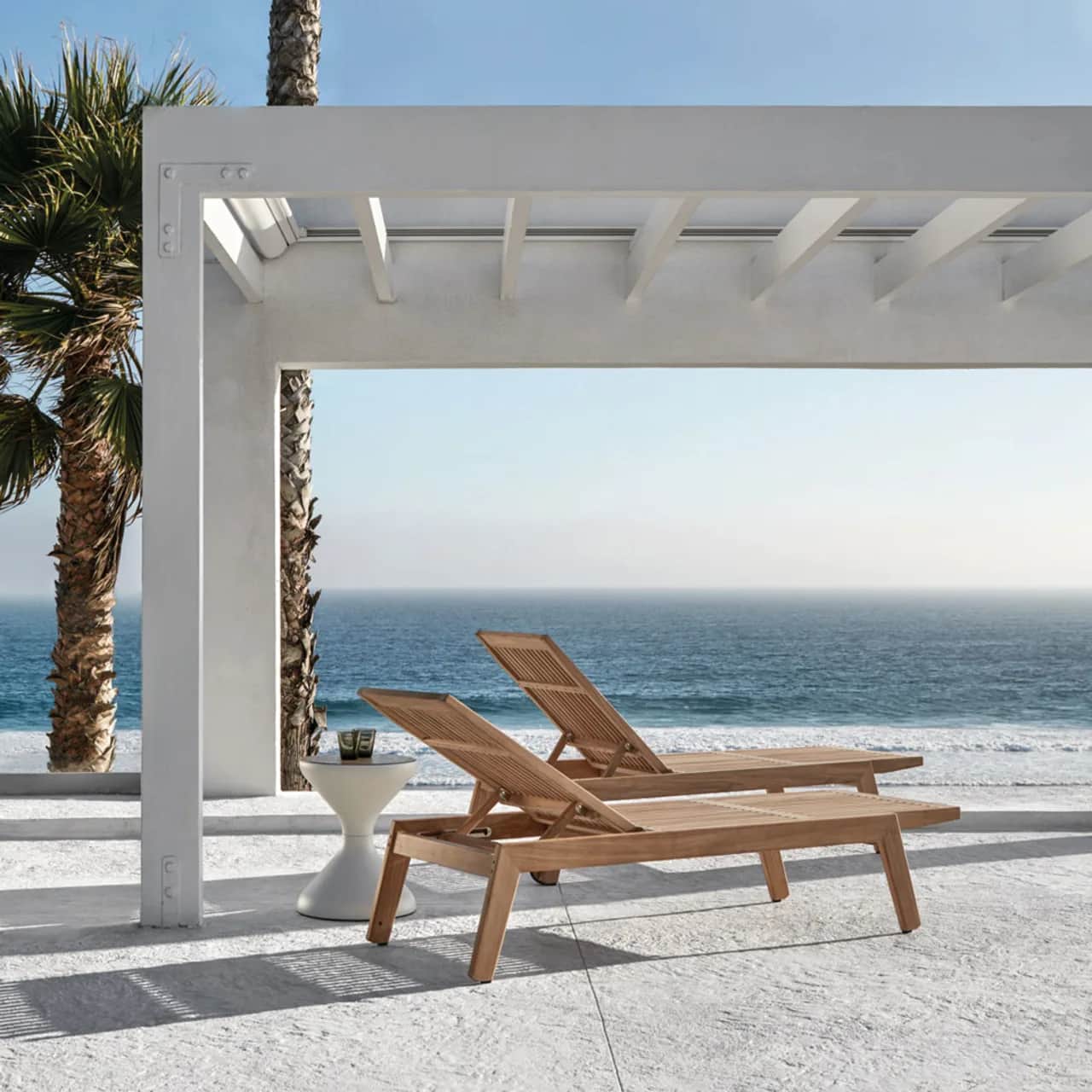 Gloster Solana Teak Loungers | Bells Side Table