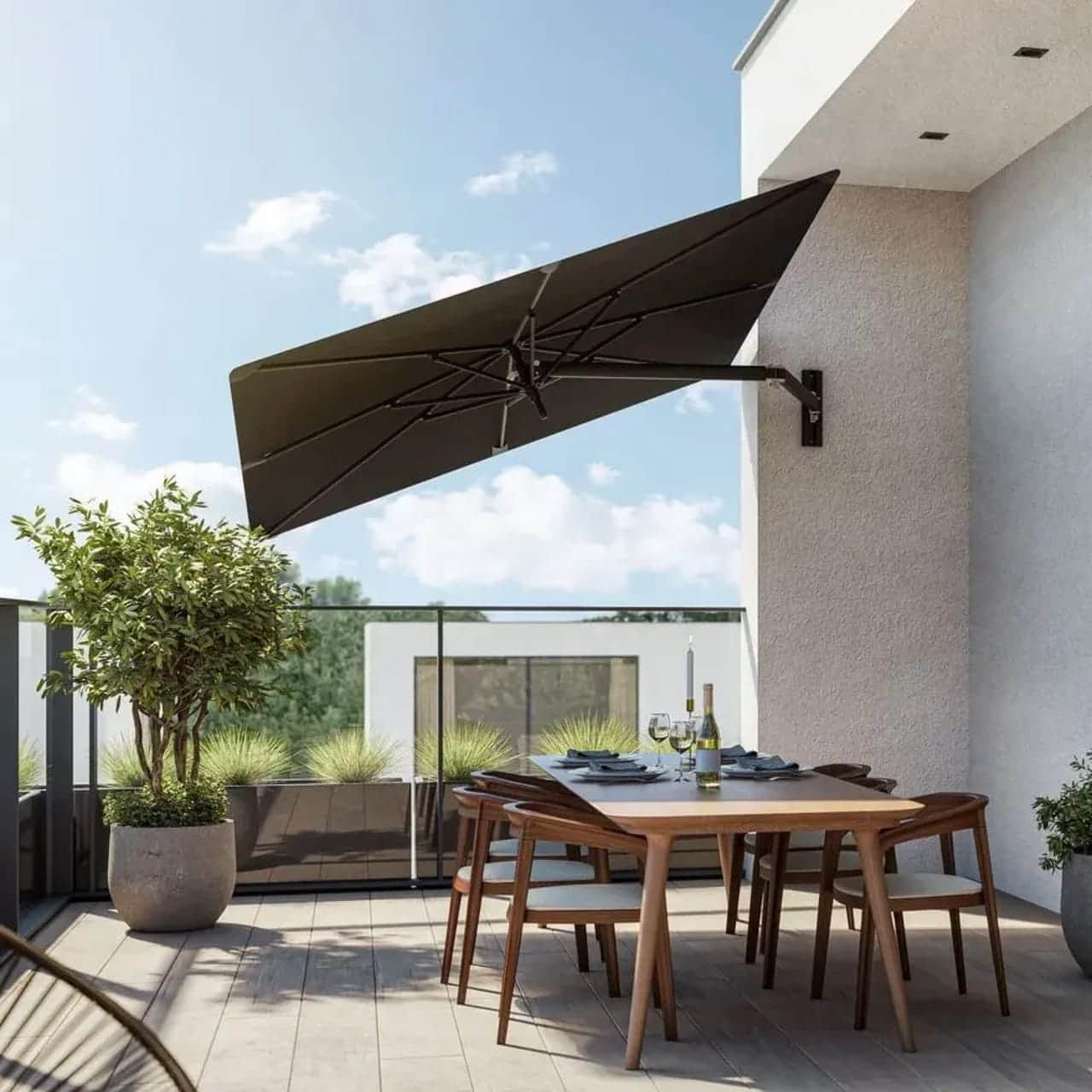 Umbrosa Paraflex UX Wall Mounted Umbrella | Full Black