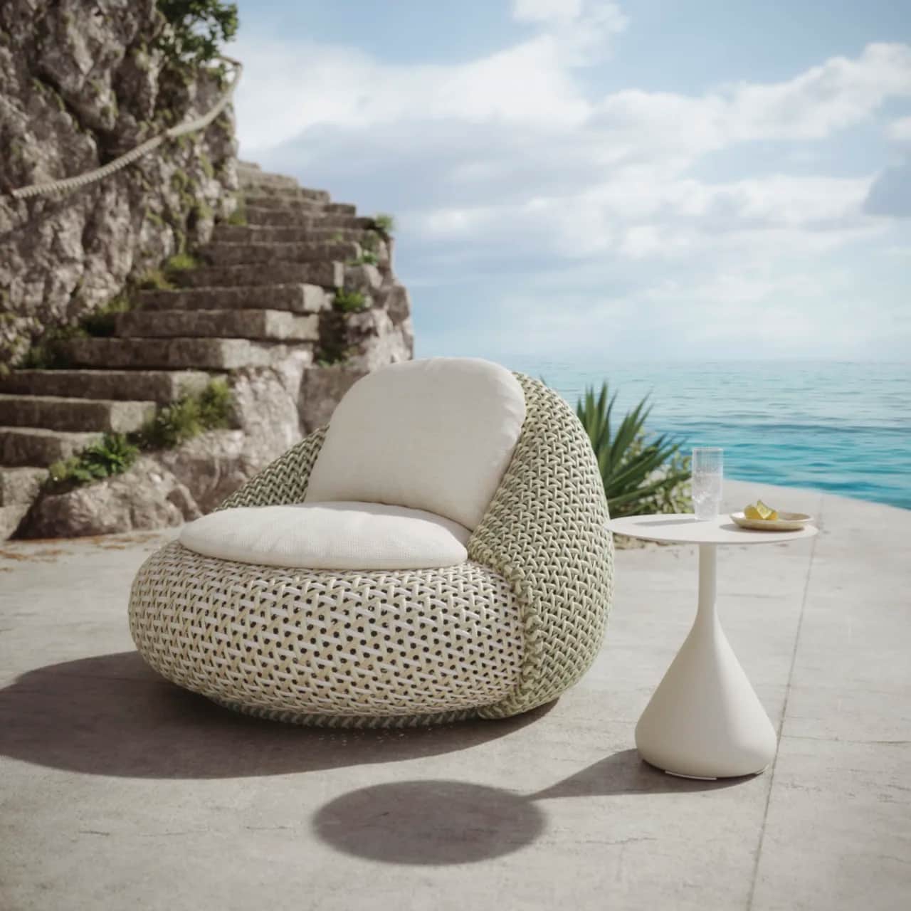 DEDON ATOLO Lounge Chair | SATELLITE Side Table
