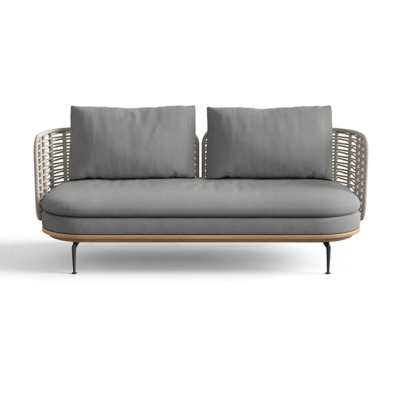 Gloster Mistral Low Back Sofa Woven | Essential Granite Cushion Fabric