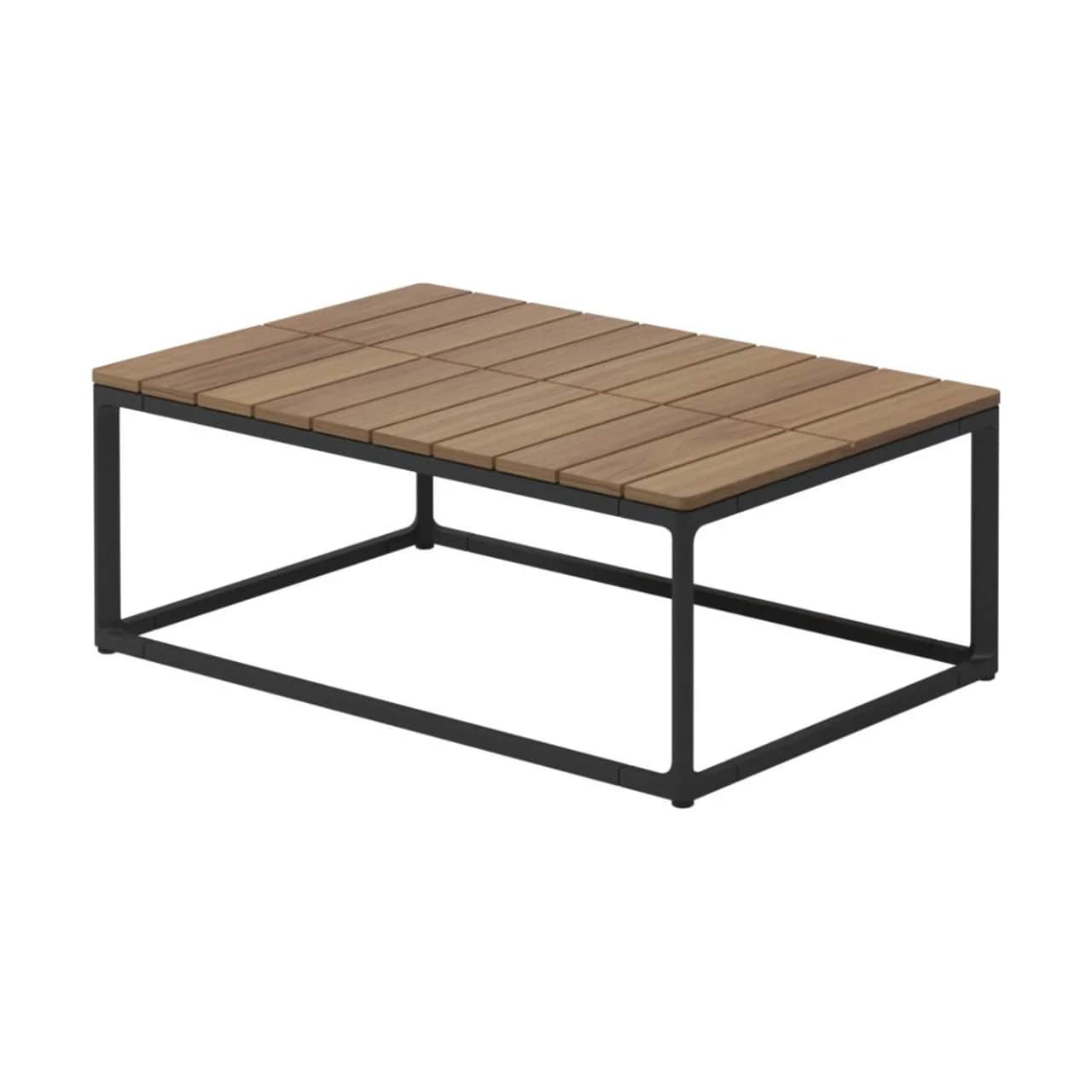 Gloster Maya 30" Coffee Teak Table | Meteor Frame | Teak Top