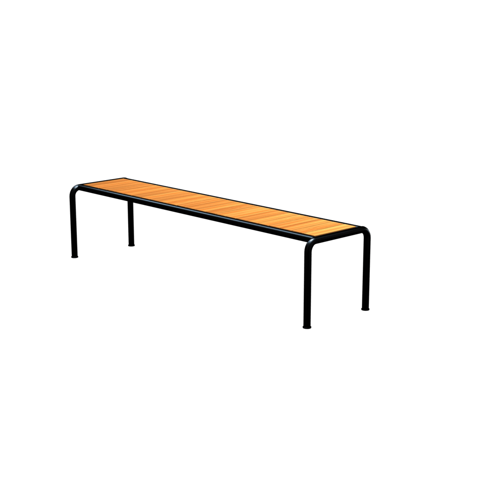 Houe Avanti 78.5" Bench | Black Powder-Coated Steel Frame | Pine Wood Top