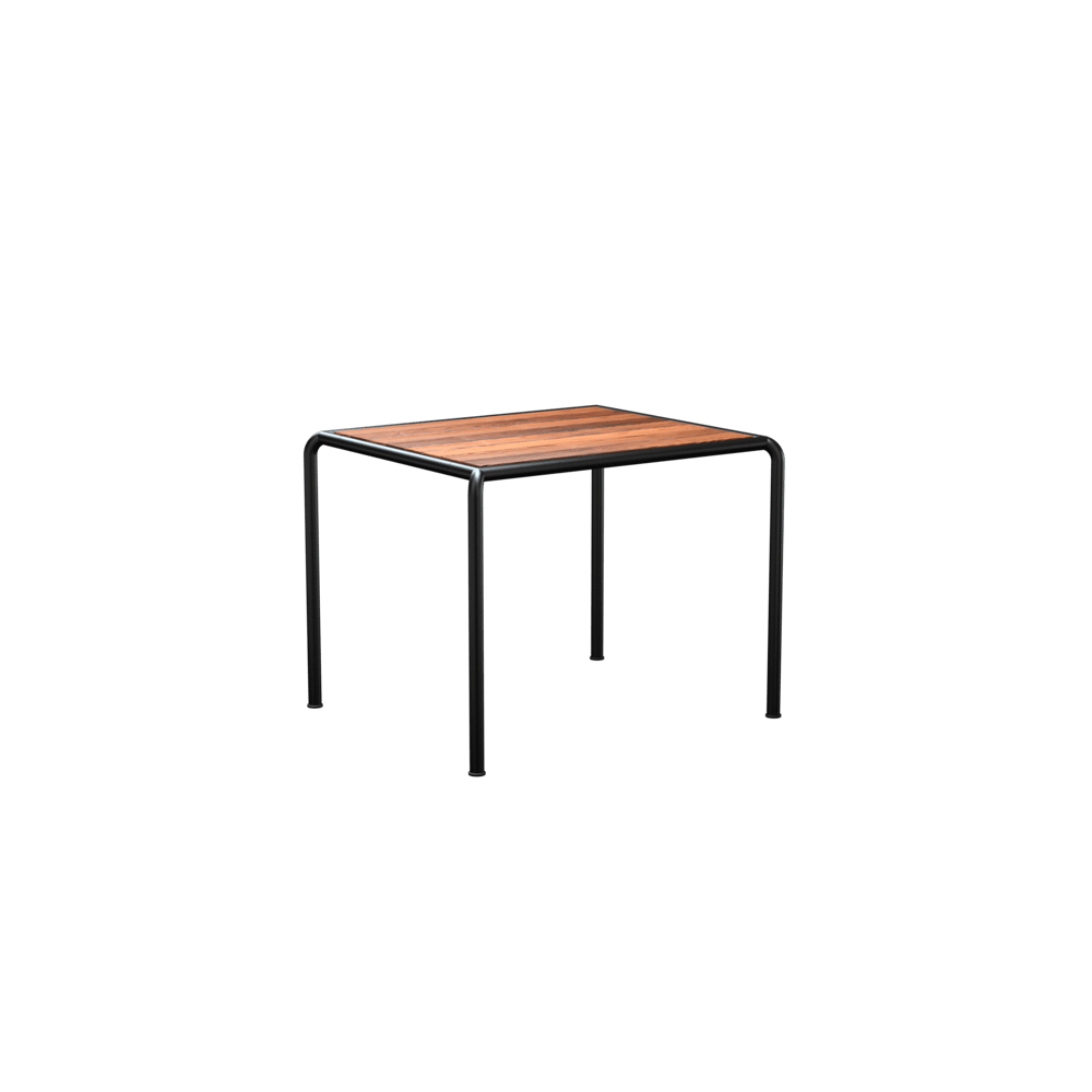 Houe Avanti 38" Dining Table | Black Powder-Coated Steel Frame | Thermo Ash Wood Top