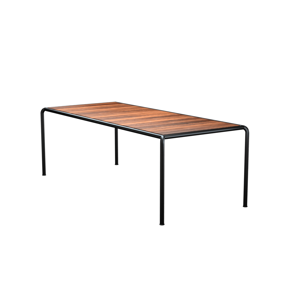 Houe Avanti 87" Dining Table | Black Powder-Coated Steel Frame | Thermo Ash Wood Top