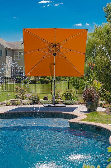 Frankford Aurora 9' Square Aluminum Cantilever Umbrella (Canvas, Orange)