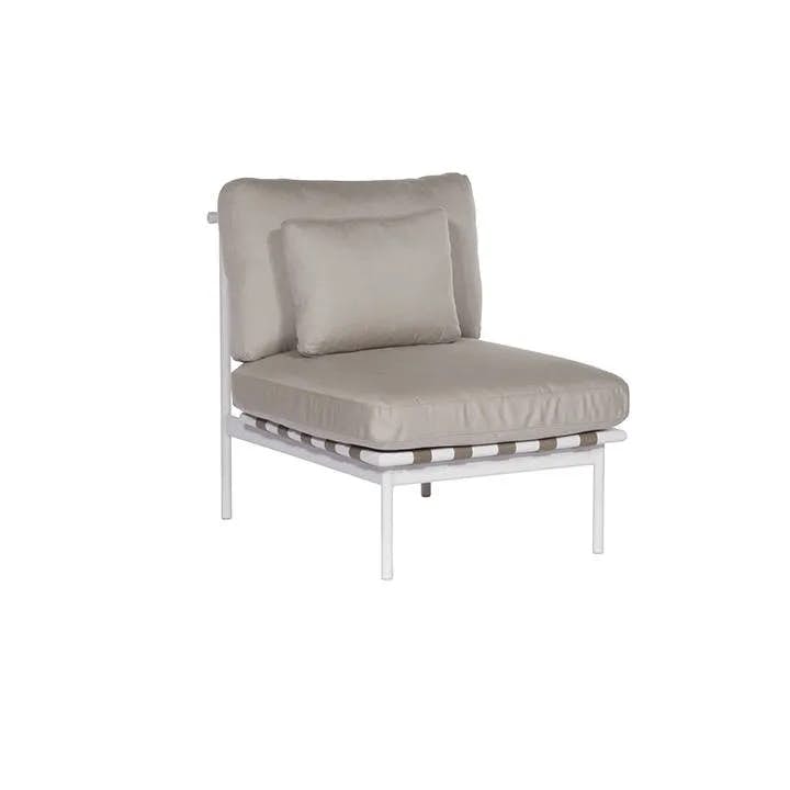 Barlow Tyrie Around Deep Seating Single Module - No Arms | Arctic White Aluminum Frame