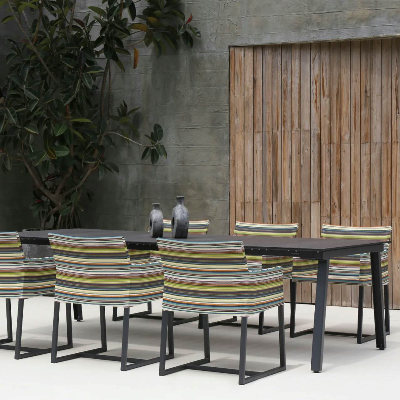 MAMAGREEN Stripe Casual Chair | Maxximus 84" Dining Table