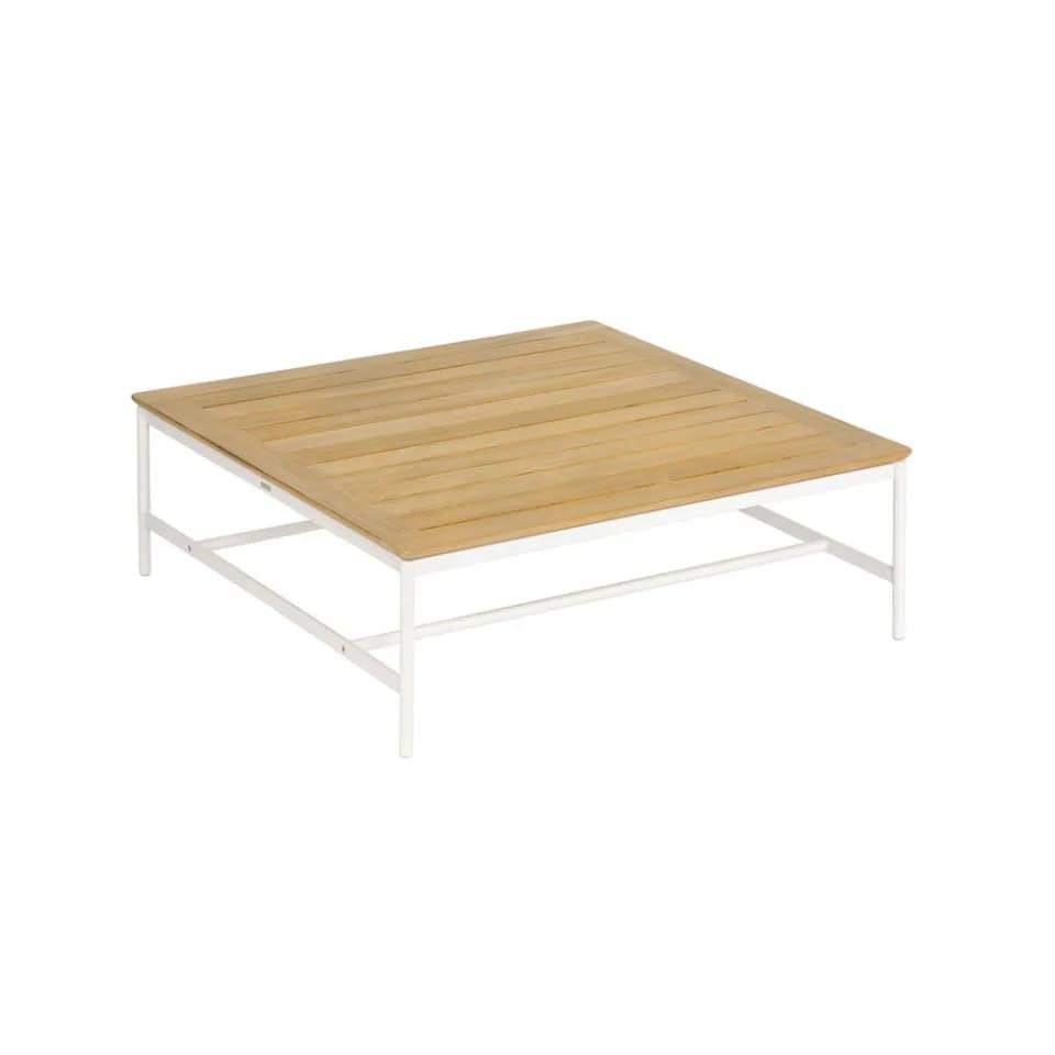 Barlow Tyrie Around 40" Square Coffee Table | Arctic White Aluminum Frame