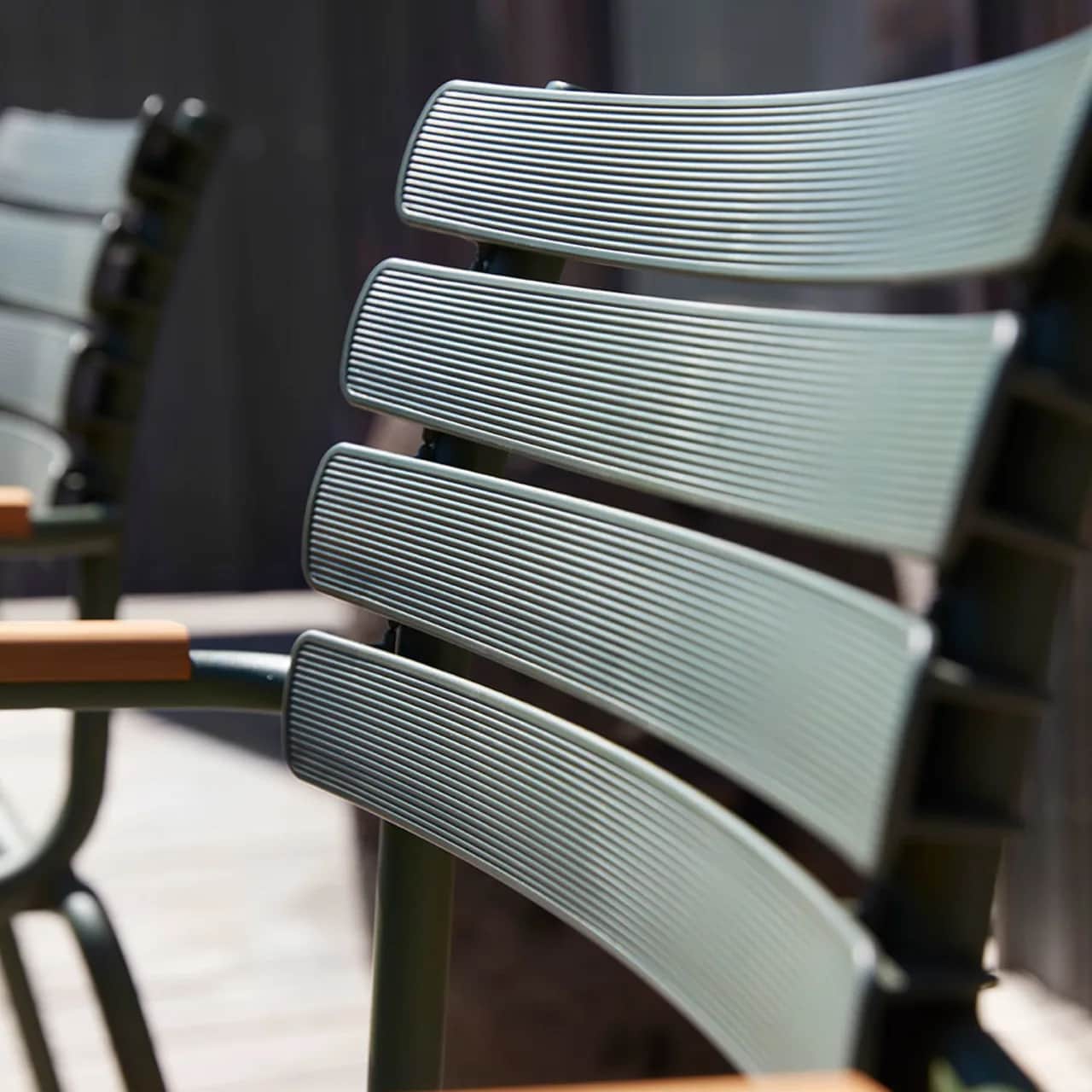 olive green lamellas made from repurposed waste