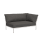 Houe Level 2 Corner Right | Muted White Powder-Coated Aluminum Frame | Dark Grey Sunbrella Heritage Fabric Cushion