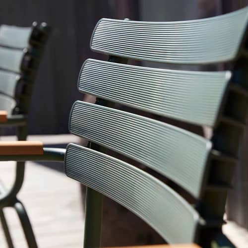 olive green lamellas made from repurposed waste