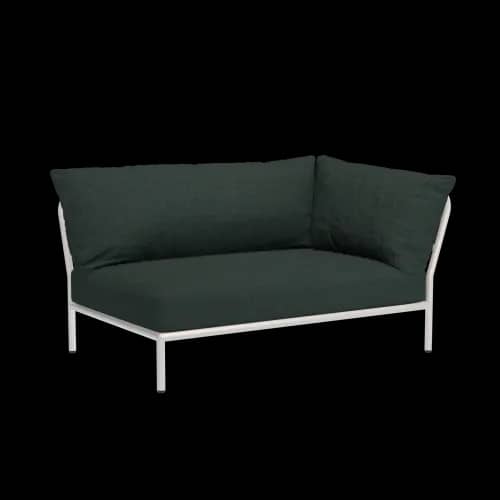 Houe Level 2 Corner Right | Muted White Powder-Coated Aluminum Frame | Alpine Sunbrella Heritage Fabric Cushion