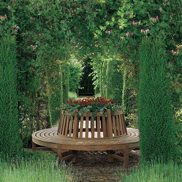 Barlow Tyrie Glenham Circular Teak Tree Bench (half circle)