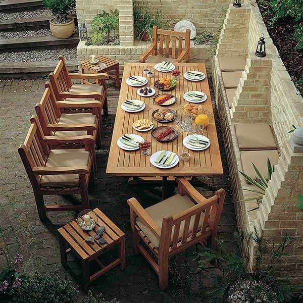 Barlow Tyrie Arundel 94" Dining Table with Glenham Armchairs