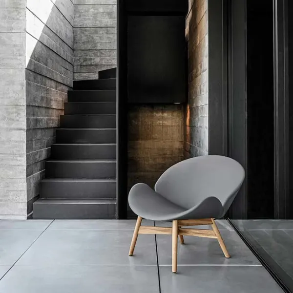 dansk lounge chair in outdoor leather gray