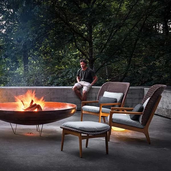 Kay High Back Lounge Chairs & Ottoman