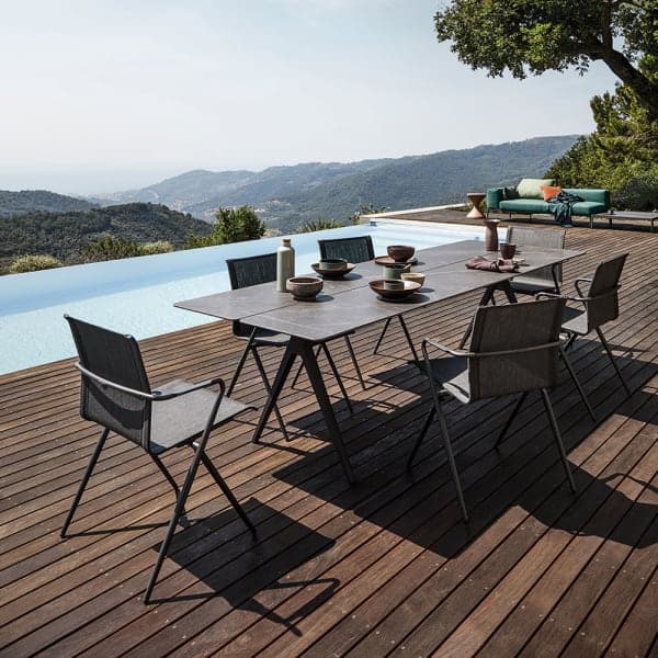 Gloster Split 87" Dining Table | Ryder Dining Armchairs