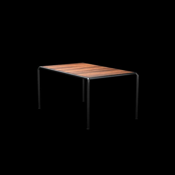 Houe Avanti 60" Dining Table | Black Powder-Coated Steel Frame | Thermo Ash Wood Top