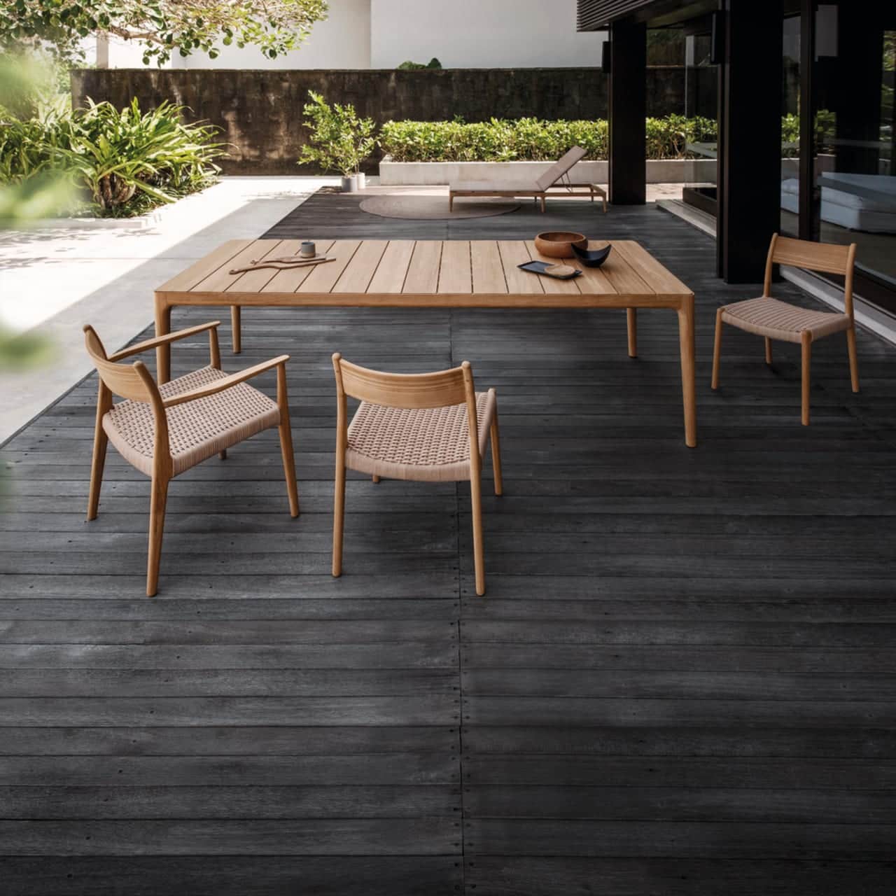 Gloster Lima 96" Dining Table | Lima Dining Chair & Dining Armchair