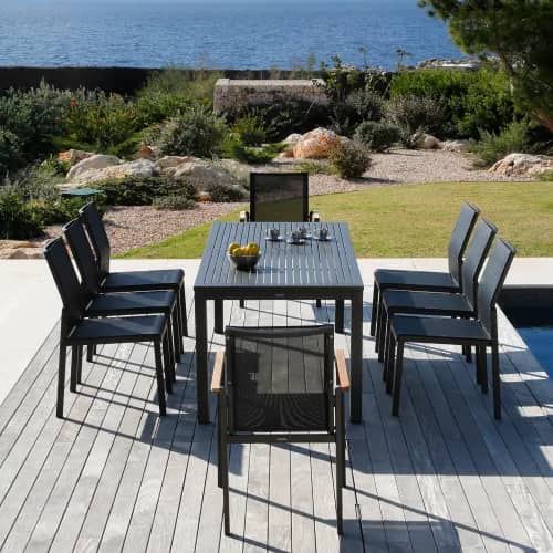 Barlow Tyrie Aura Side Chair and Narrow Dining Table