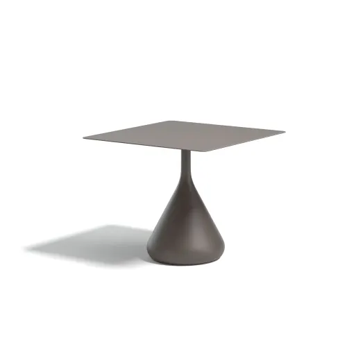 DEDON SATELLITE 31" Square Low Dining Table | Base: Powder-Coated Aluminum, Black Pepper | Top: HPL, Black Pepper