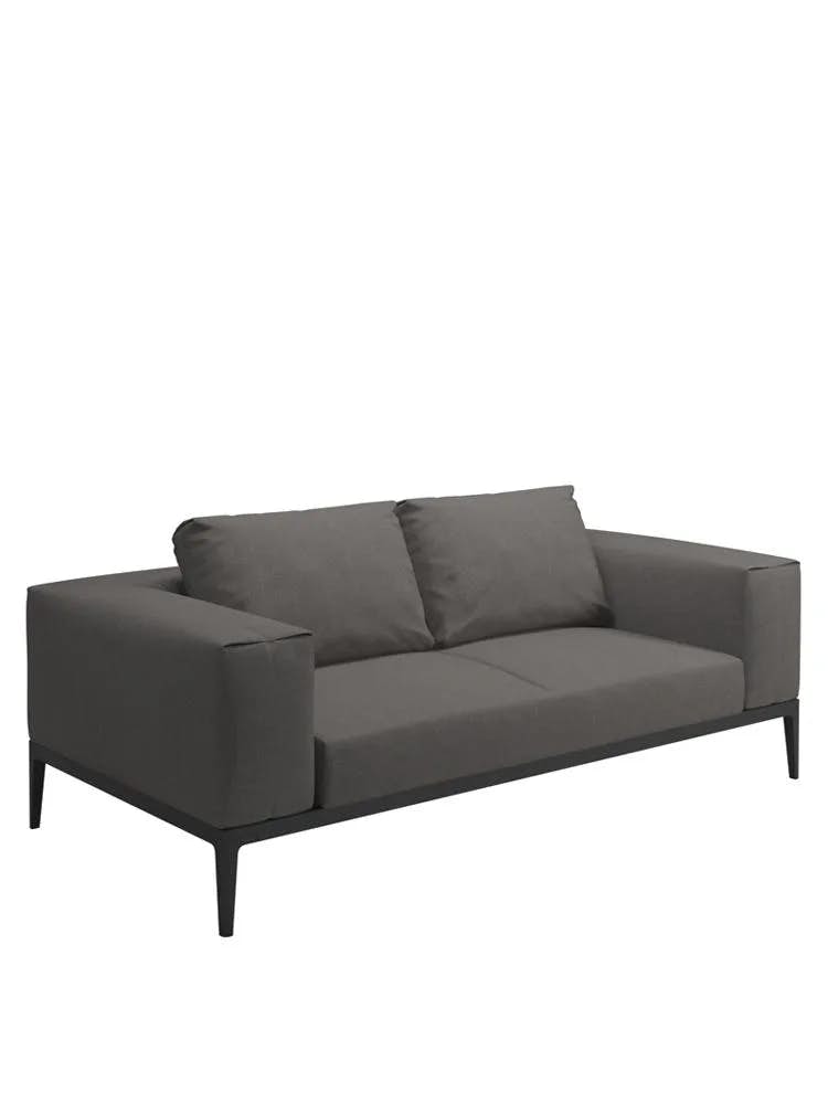 Grid Sofa With Meteor Powder-Coated Aluminum Frame | Fabric Sunbrella Granite, 100% Waterproof, 50% Recycled