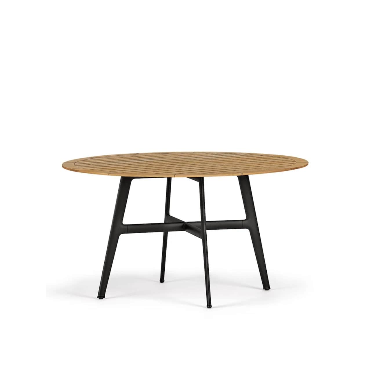 Frame Powder-Coated Aluminum Black Pepper | Top Slatted Teak