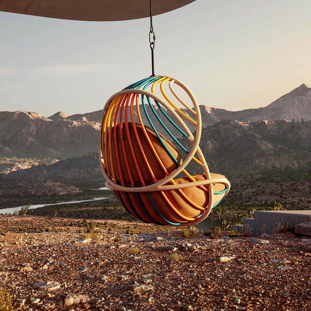 KIDA Hanging Lounge wrapped in Glow Touch Fiber