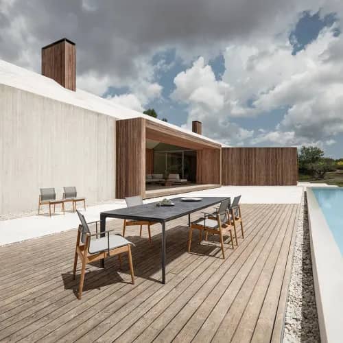 Gloster Sway Stacking Side Chairs & Armchairs | Carver Dining Table