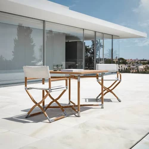 Gloster Navigator 39.5" Folding Dining Table & Folding Armchairs