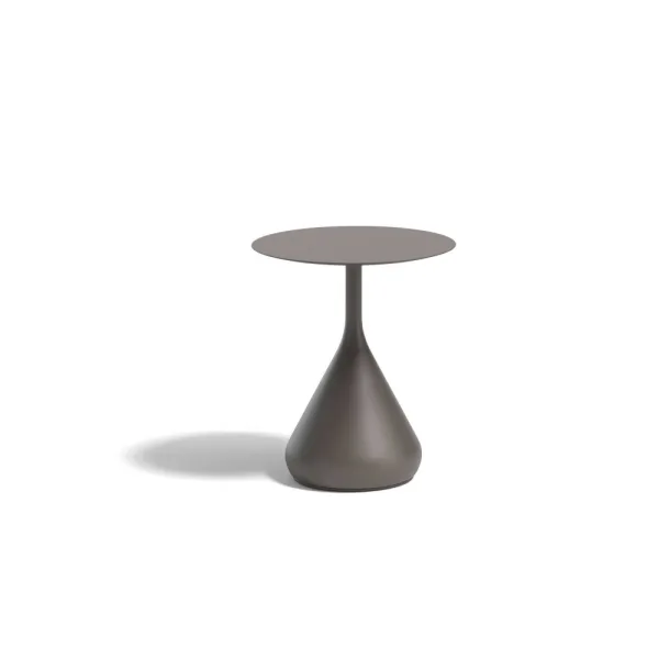 DEDON SATELLITE Side Table | Base: Powder-Coated Aluminum, Black Pepper | Top: HPL, Black Pepper