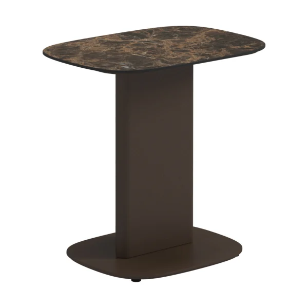 Gloster Omada Center Table | Frame: Powder-Coated Aluminum, Java | Top: Ceramic, Emperor